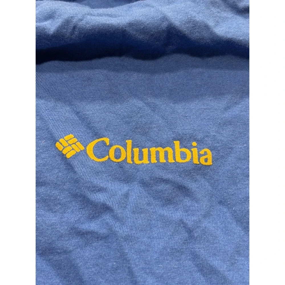 Columbia Shirt Mens Medium Blue Desert Cactus Graphic Tee Cotton Outdoor Hiking
